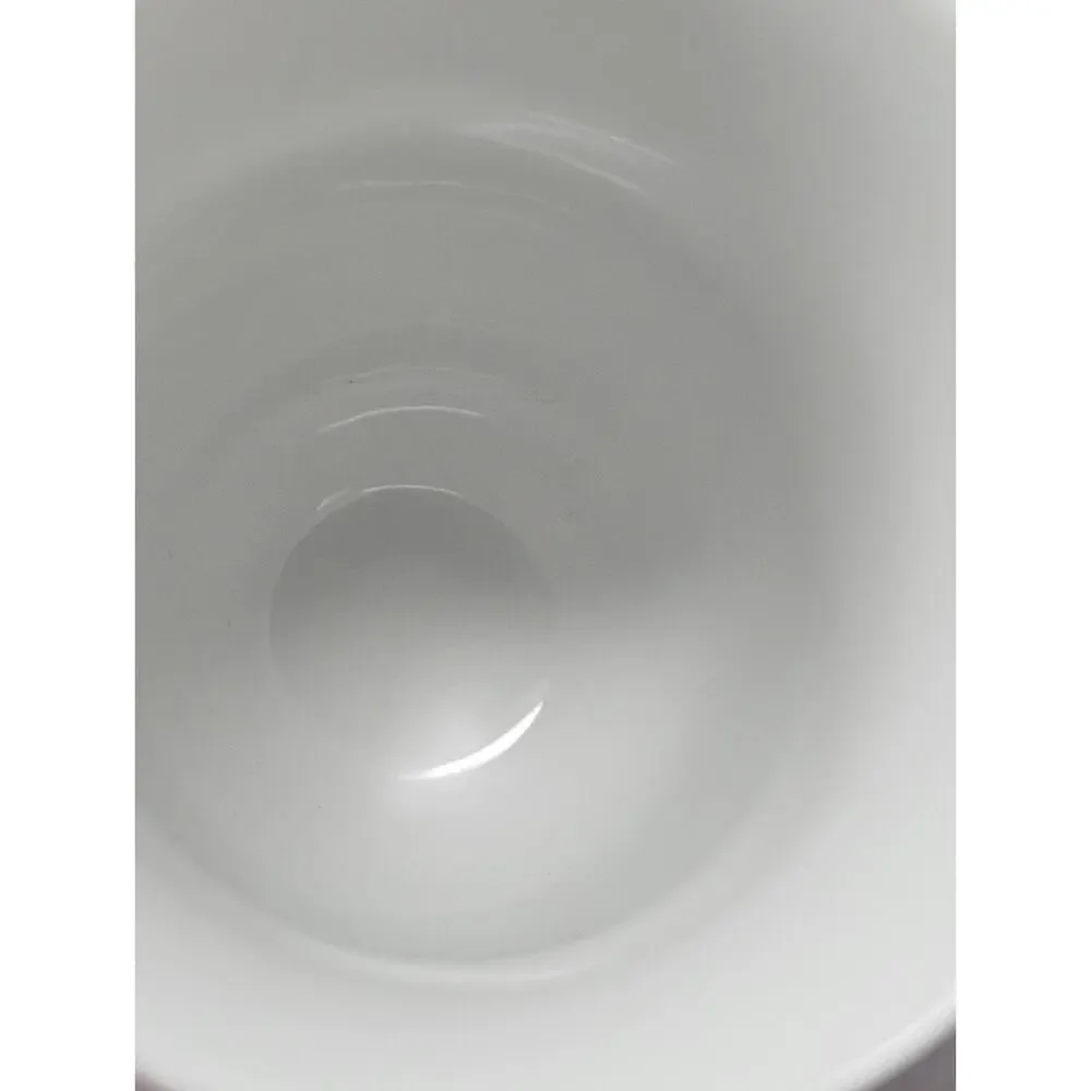 Pottery Barn Cups White Porcelain Fruit Pattern Mug - Silver Accent Set of 2 CA
